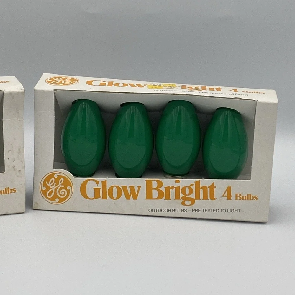 GE Bulb Lot Of 8 Christmas Holiday C9 All Green String Lights‎ VTG